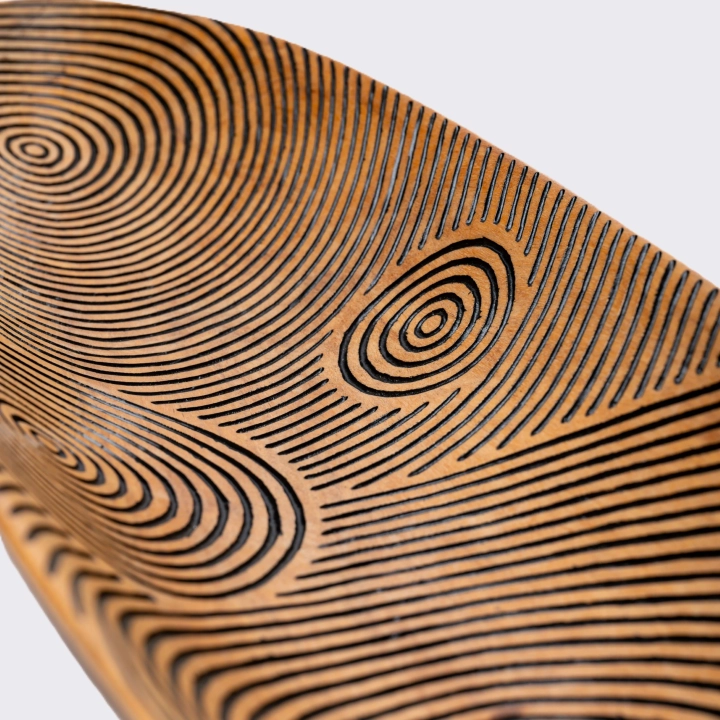 Close-up view of the tray