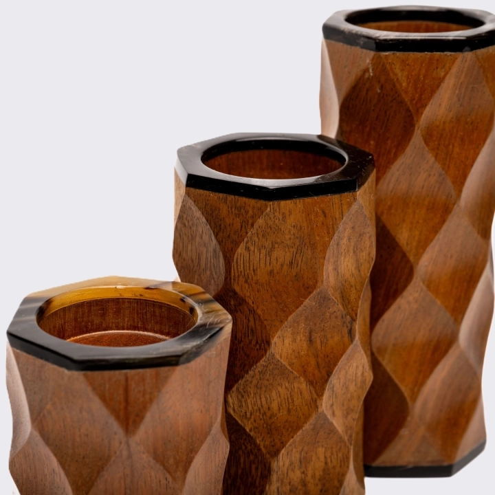 Close up view of the candle holder