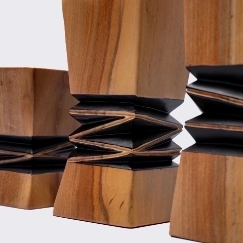 Close-up view of the candles holders 