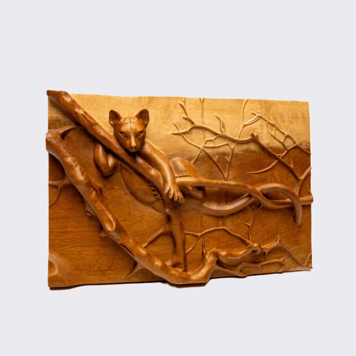 Close up view of the sculpture