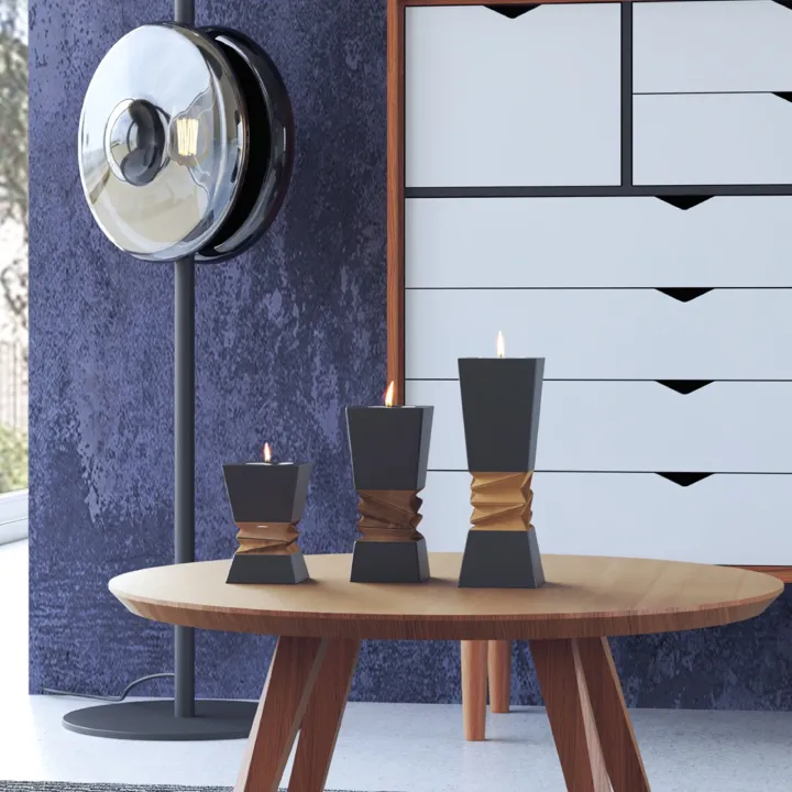 studio solo shoot of candle holders