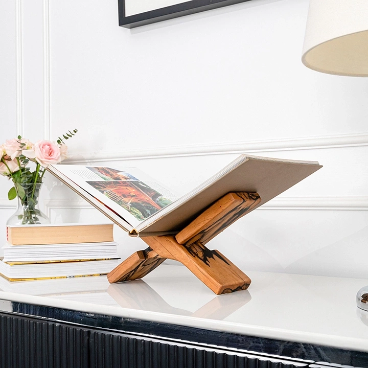 Image showcasing the book stand in use.