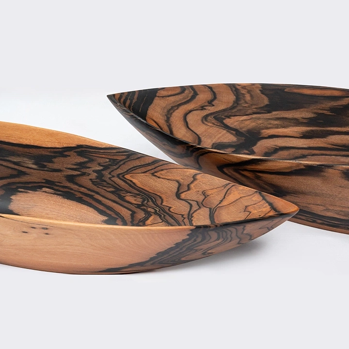 Close-up view of the bowls' details.