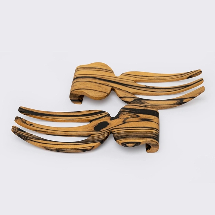 Close-up view of the forks' details.