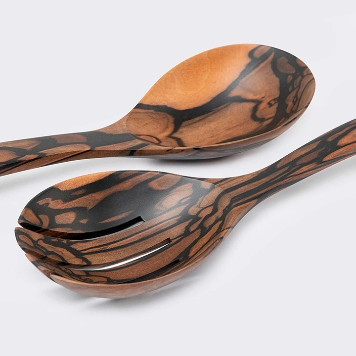 Close-up view of the spoons's details.