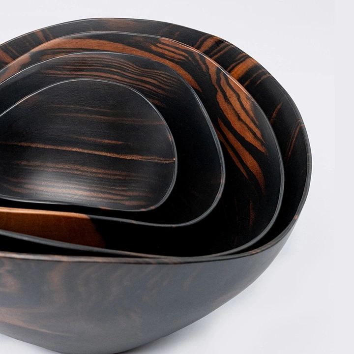 Close-up view of the bowls' details.