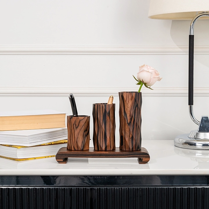 Picture in situ of the Black and red Diamonds Pattern Cup