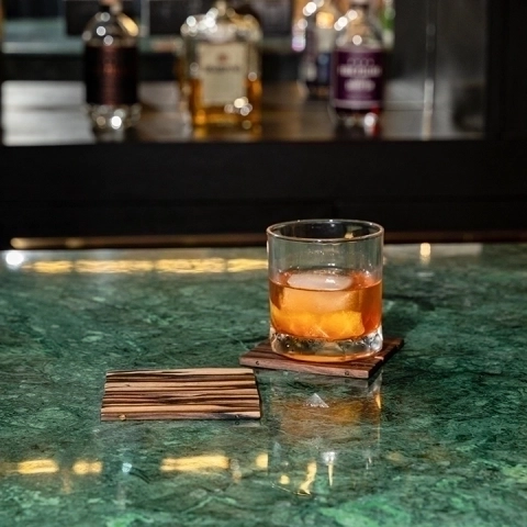 Picture in situ of the Slatted Coaster