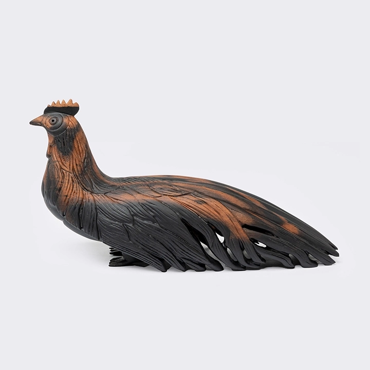 Studio shot of the peacock sculpture