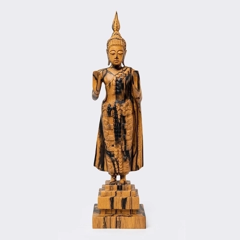 Studio shot of the Buddha sculpture.