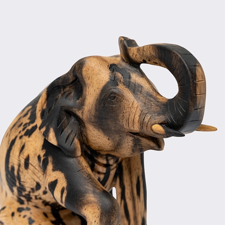 Close-up view of the Elephant sculpture's details.