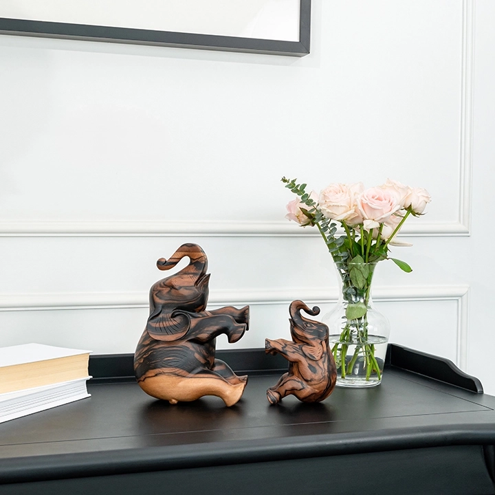 Studio shot of the elephant sculpture